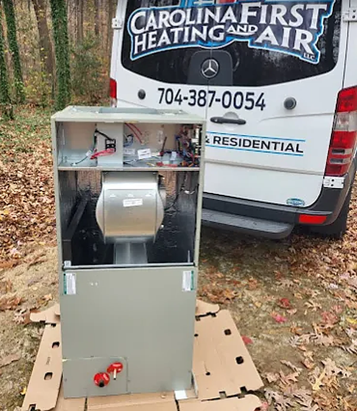 New air handler delivered on-site by Carolina First