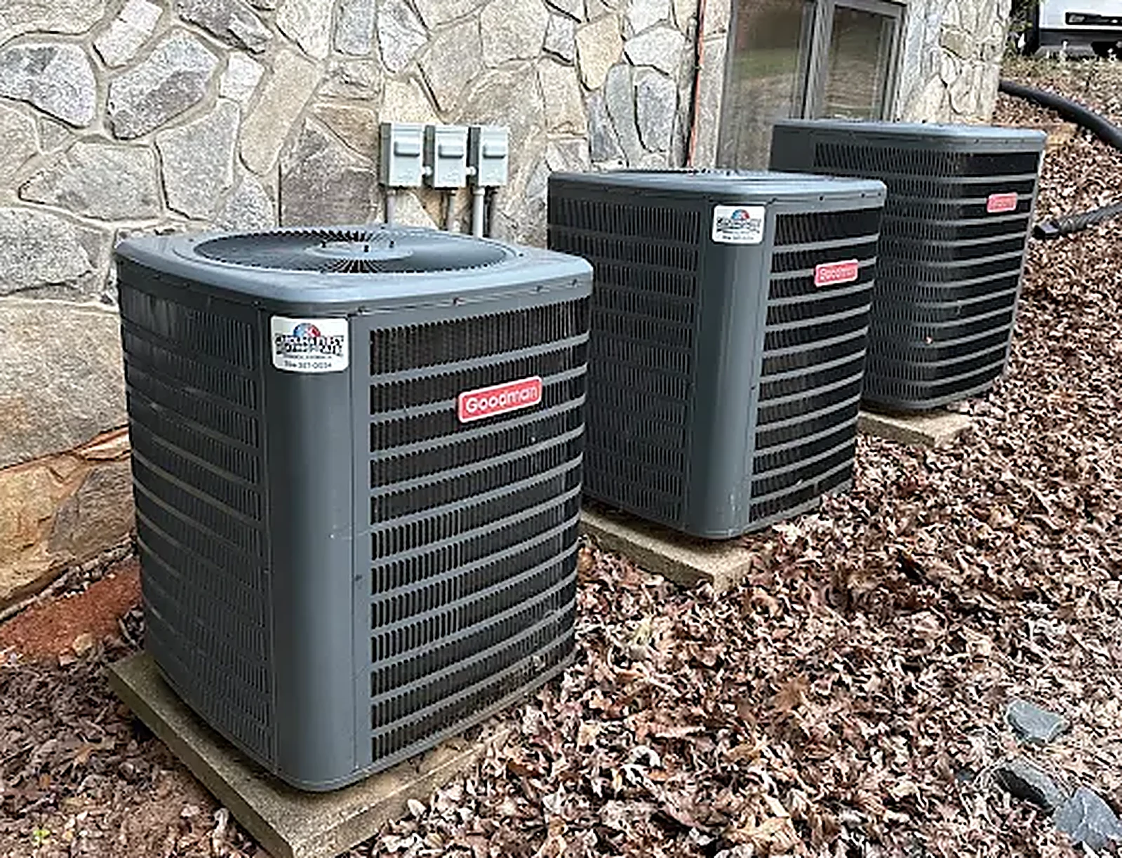 Three new Goodman AC condensers installed in Oakboro NC area